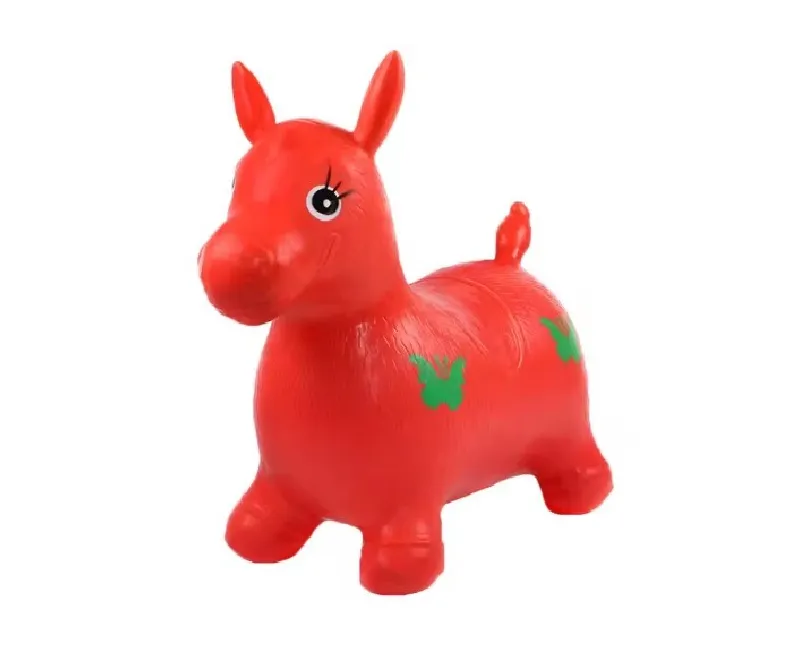 خروف نطاط بلاستيكي قابل للنفخ  -احمر