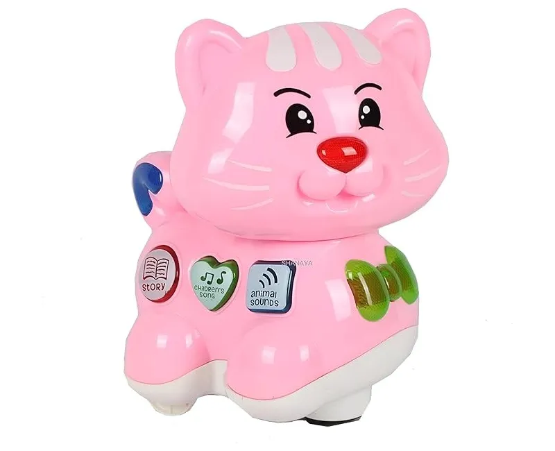 قطة متحركة بازرار بيانو -بينك