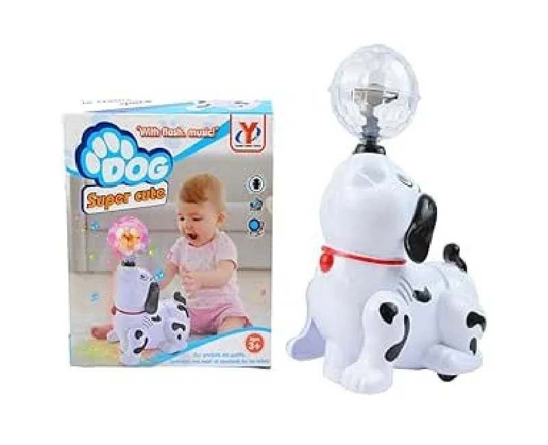 كلب متحرك مع كورة شفافة (ابيض- اسود)