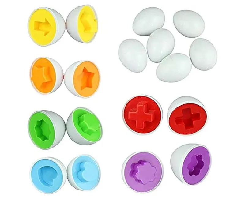 لعبة تطابق البيض 6 قطع بأشكال هندسية