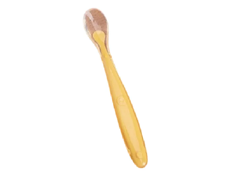 معلقة طعام سيليكون -اصفر