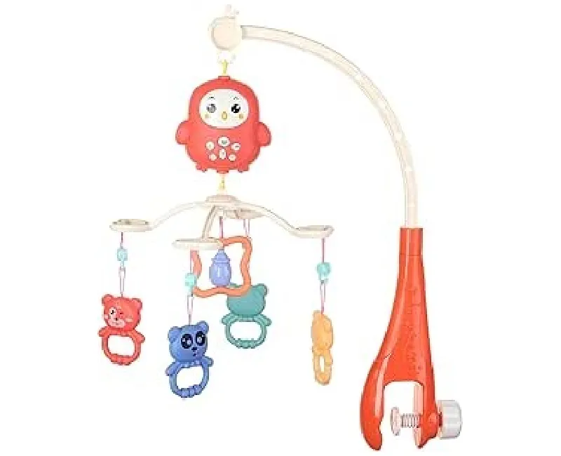 ملاهي سرير دوارة بشكل بومة (برتقالي)