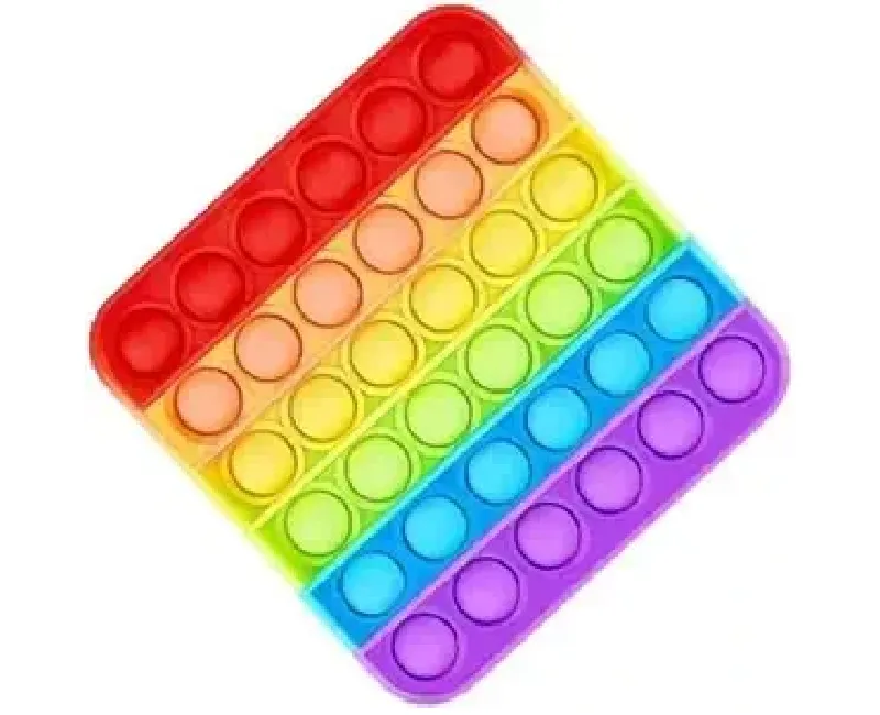 بوب ات الضغط على الفقاعات لتخفيف التوتر مربع (ملون)