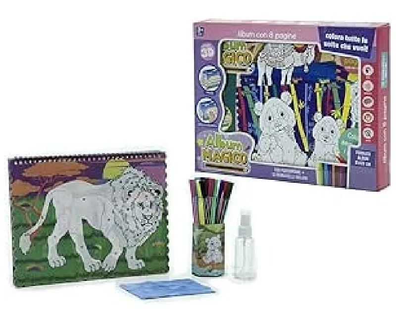 كتاب تلوين مع 12 لون بشكل حيوانات