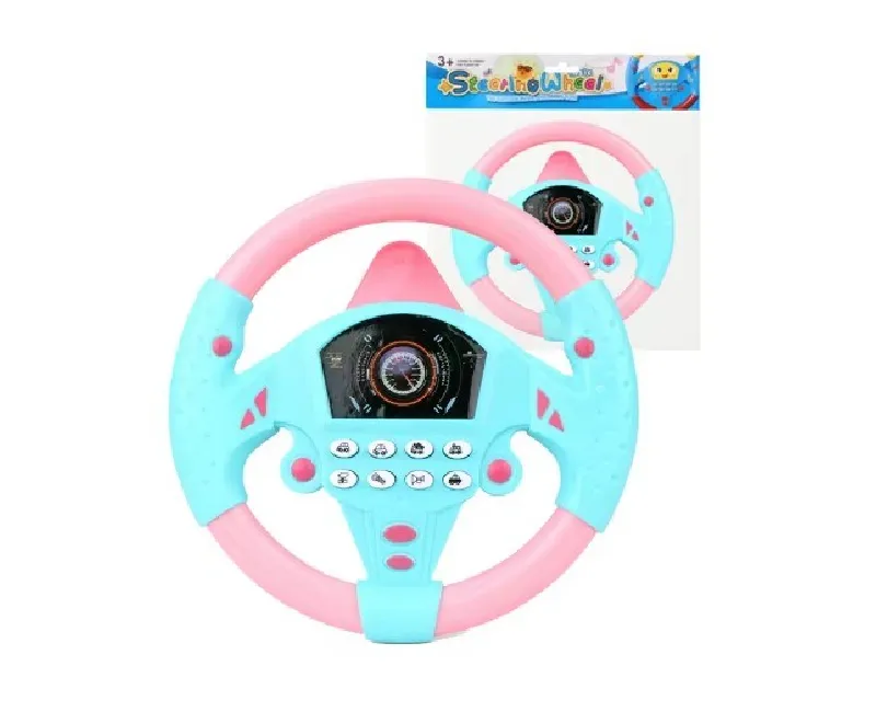 دركسيون سيارة مزود ب8 ازرار موسيقية (ازرق-بينك)