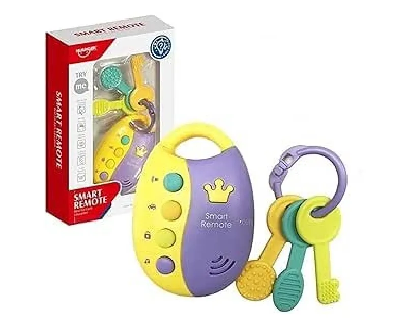 ريموت سيارة مع 3 مفاتيح سيليكون (أصفر-موف)