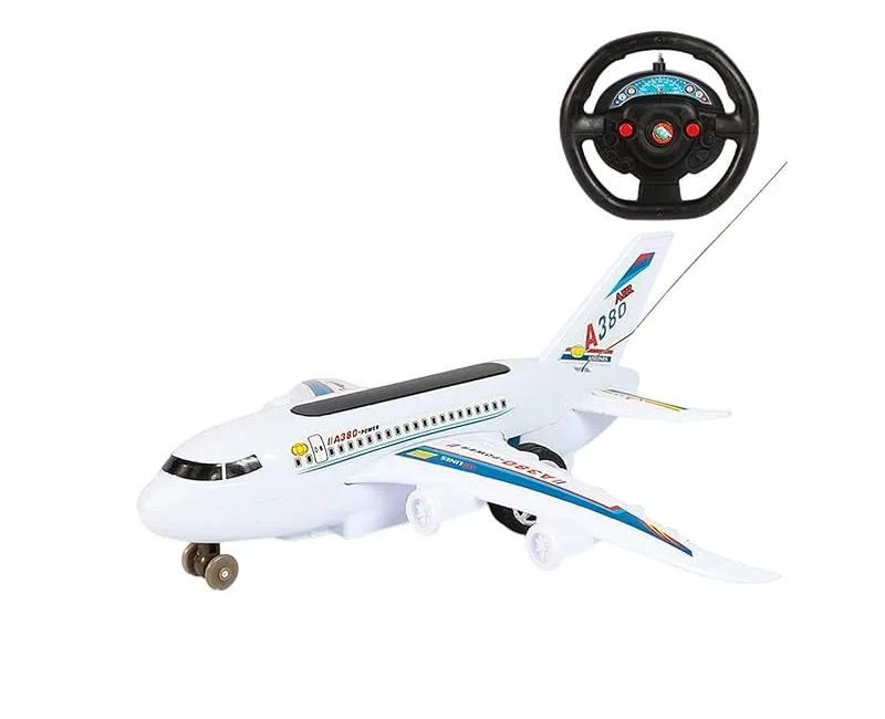 طيارة أرضية متحركة مع عجلة قيادة (أبيض)