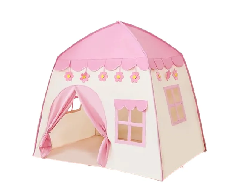 خيمة أطفال بشكل المنزل 130×130سم (بينك)
