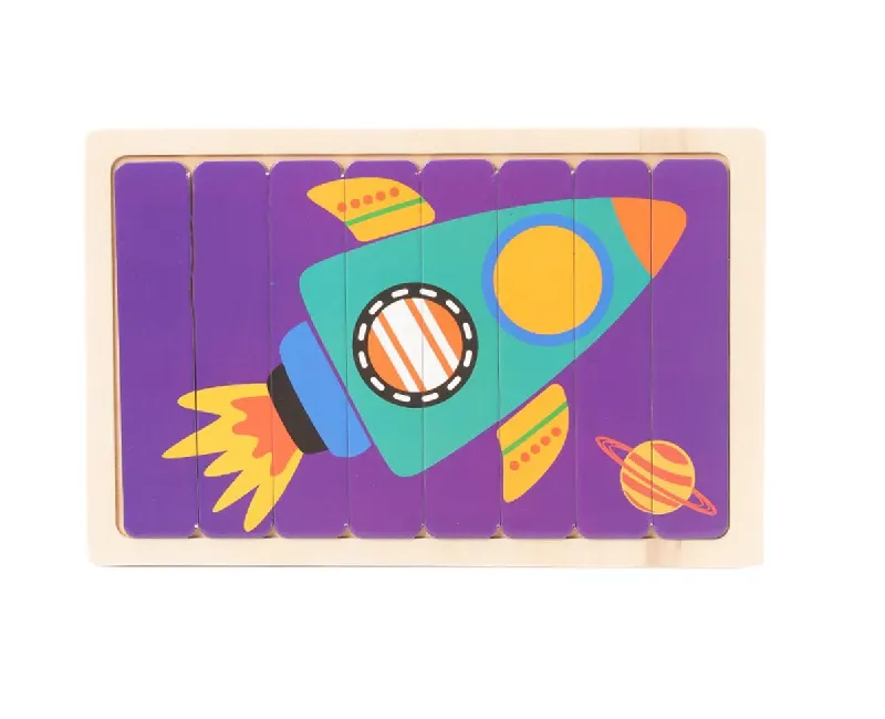 مكعبات بازل  الصاروخ - 8 قطع (بنفسجي)