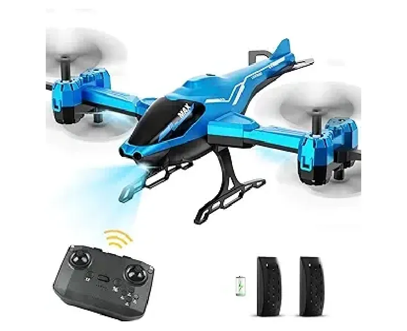 طيارة مروحية  مع جهاز تحكم عن بعد -ازرق
