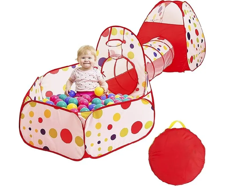 خيمة أطفال 3*1 بنفق 3 متر (أحمر)