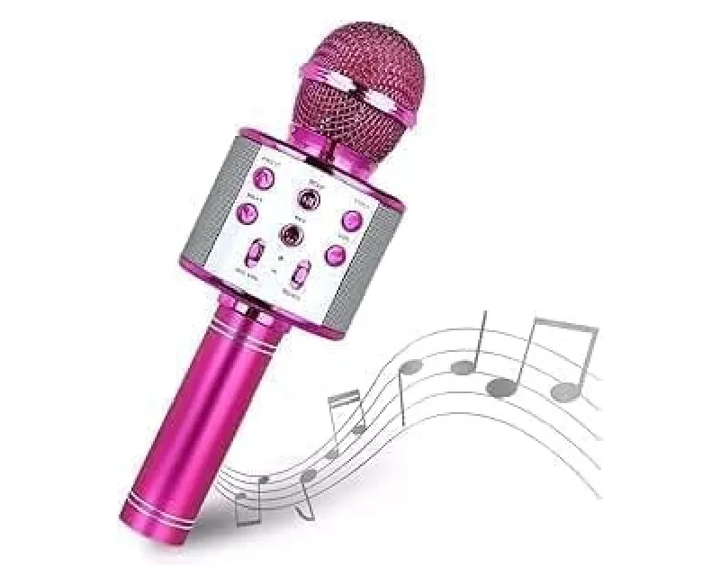 مايك لاسلكي بلوتوث و مكبر صوت (فوشيا)
