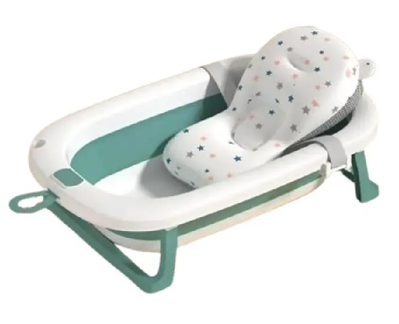 بانيو استحمام رقمي سيليكون مع مخدة و كاب شاور -مينت أخضر