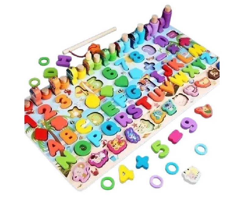 سبورة  مكعبات خشب تعليمية 5 أنشطة