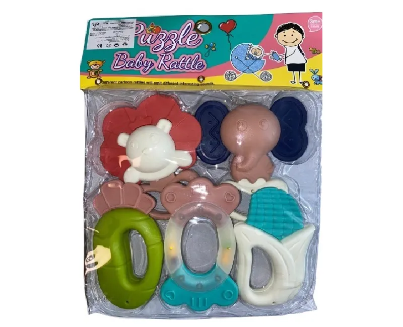 كيس شخاليل و عضاضات 5 قطع- ملون