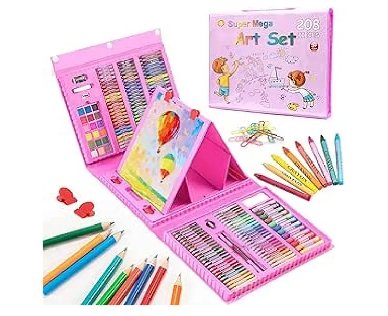 شنطة الوان ارت سيت 208 قطعة- بينك
