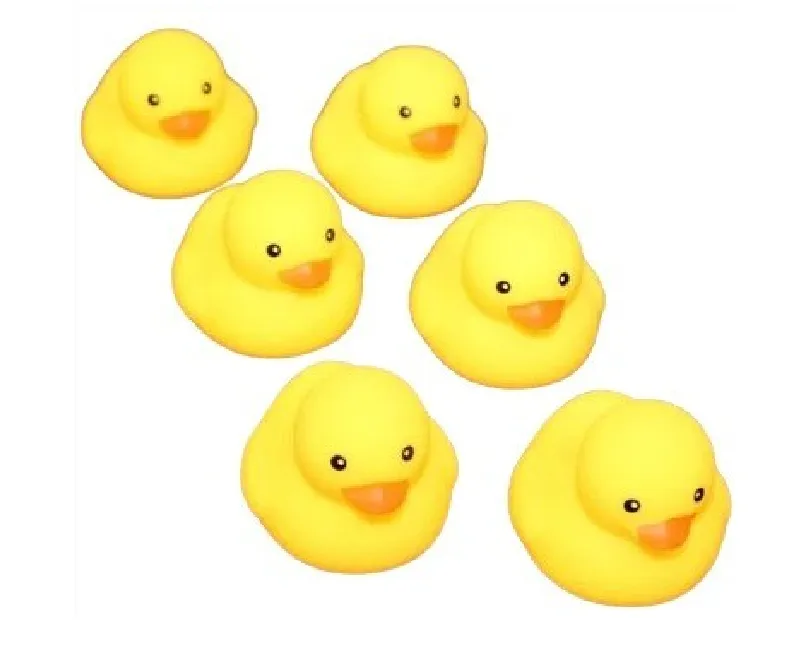 بط مطاطي يصدر صوتا عند الضغط عليه6 قطع- أصفر