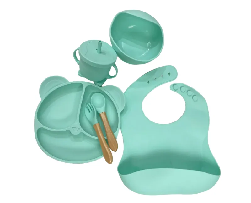 ادوات طعام سيليكون 6 قطع-مينت اخضر