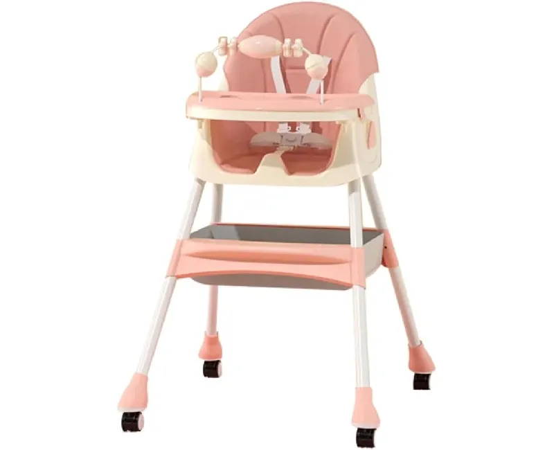 كرسي طعام للاطفال- بينك