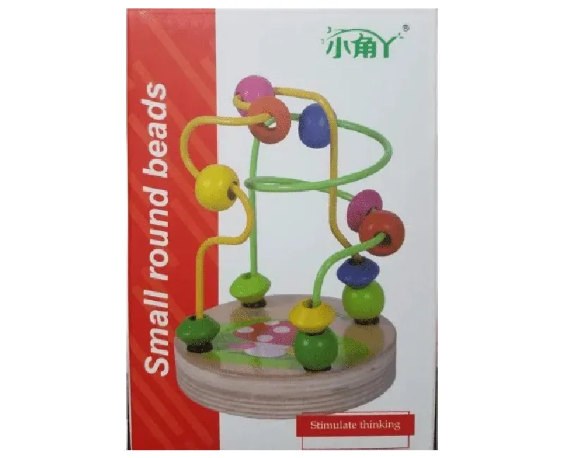 لعبة متاهة خرز خشبية بقاعدة خشب ملونة