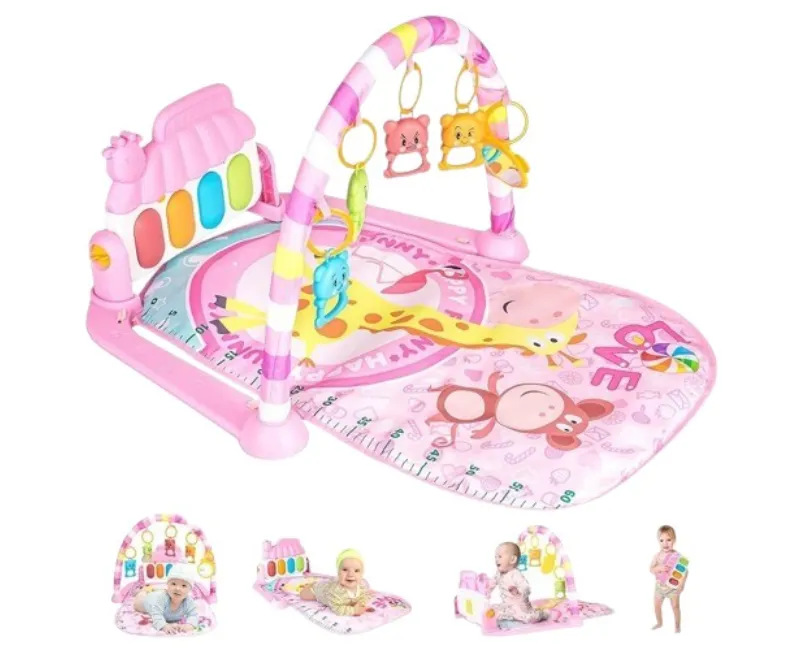 سجادة بيانو موسيقية تعمل بالبطاريات- بينك