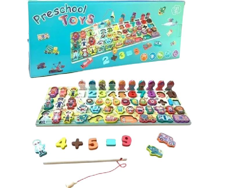 سبورة تعليمية خشبية لتعليم الاشكال والحروف والارقام pre school