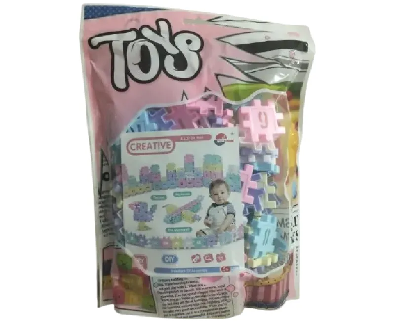 كيس مكعبات لتعلم الارقام والحساب - 120 قطعة بينك