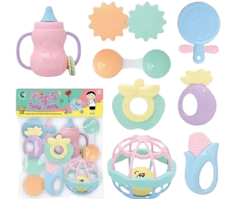 كيس شخاليل و عضاضات 8 قطع -ملون