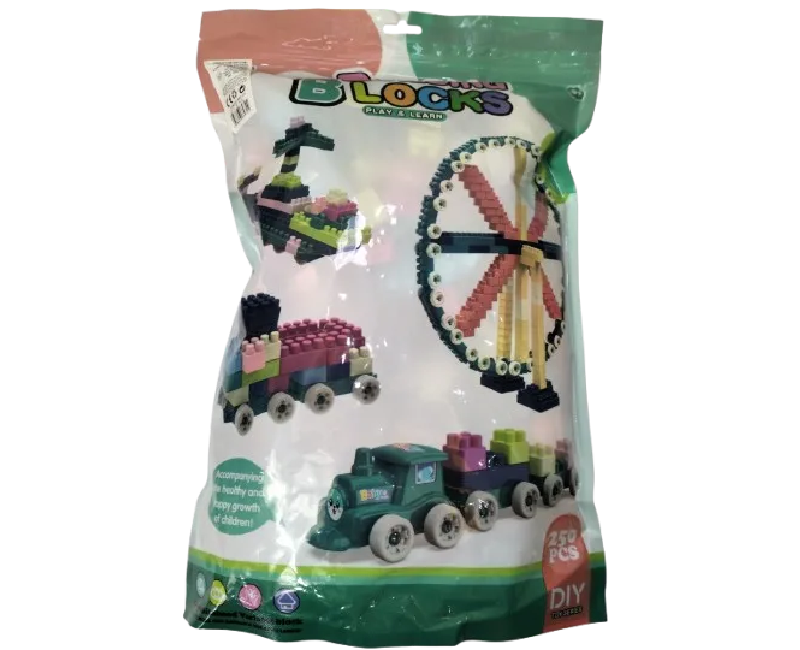 كيس مكعبات تركيب وبناء  -250 قطعة