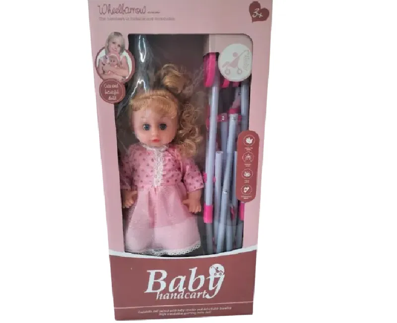 عروسة بلاستيكية بعجلة ناطقة - بينك