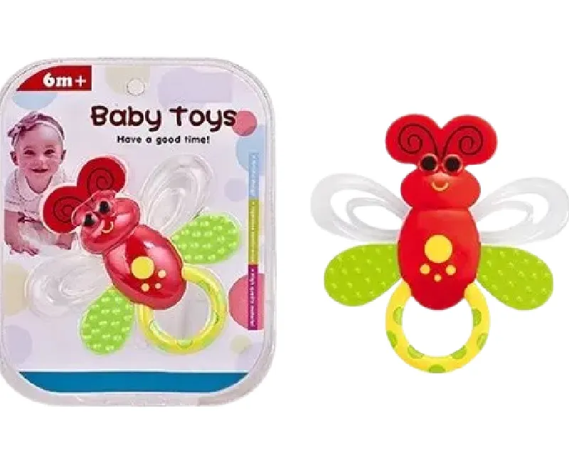 فراشة شخليلة بقطع سيليكون - احمر