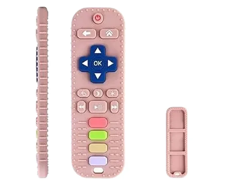 عضاضة سيليكون  علي شكل ريموت -بينك