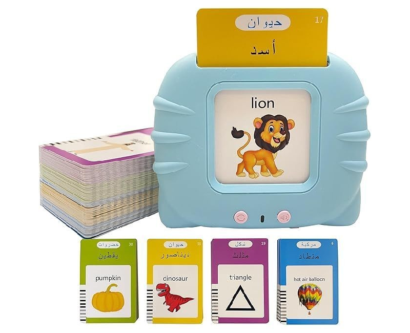 قارئ كروت تعليمي 112 بطاقة عربي و انجليزي (ازرق)