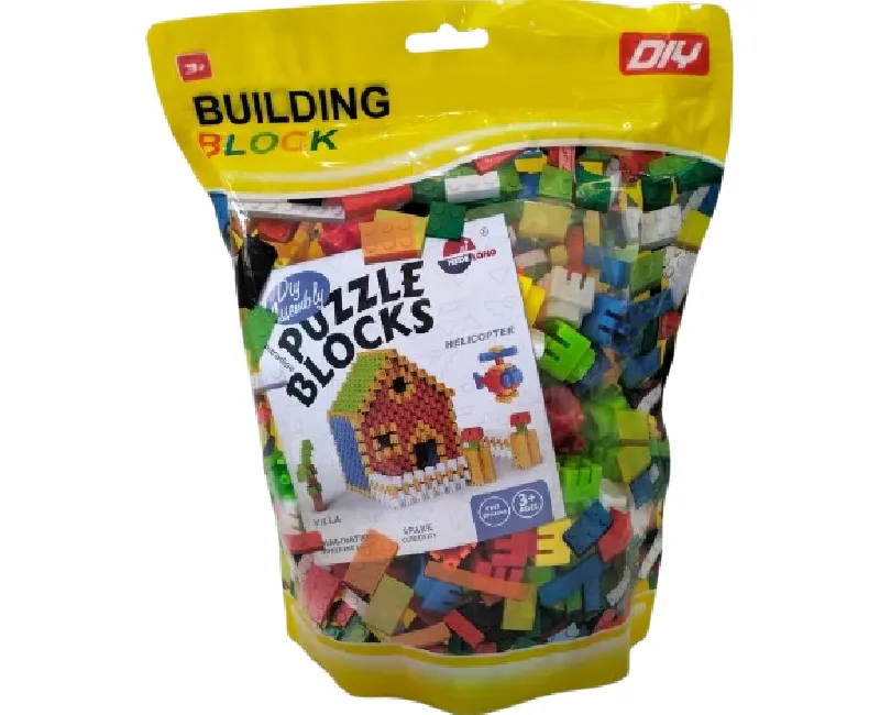 كيس مكعبات شكل بيت متعدد الالوان _ 116قطعة