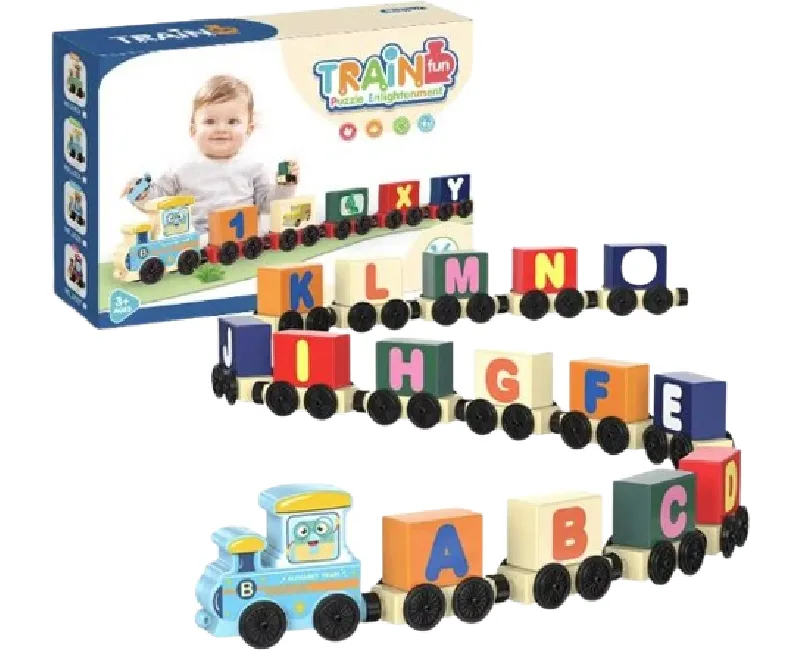 قطار ومكعبات بلاستيكية تعليمية