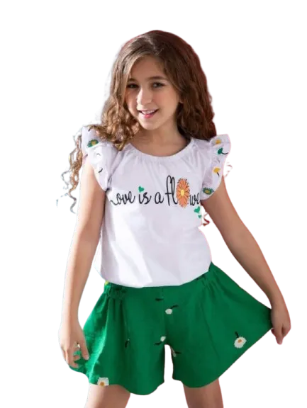 طقم بناتي قطعتين شورت وبلوزة *16