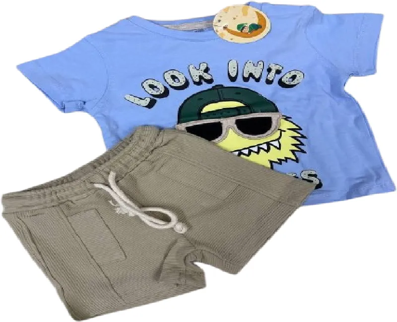 ترنج صيفي اطفالي ولادي تي شيرت بنص وشورت *104