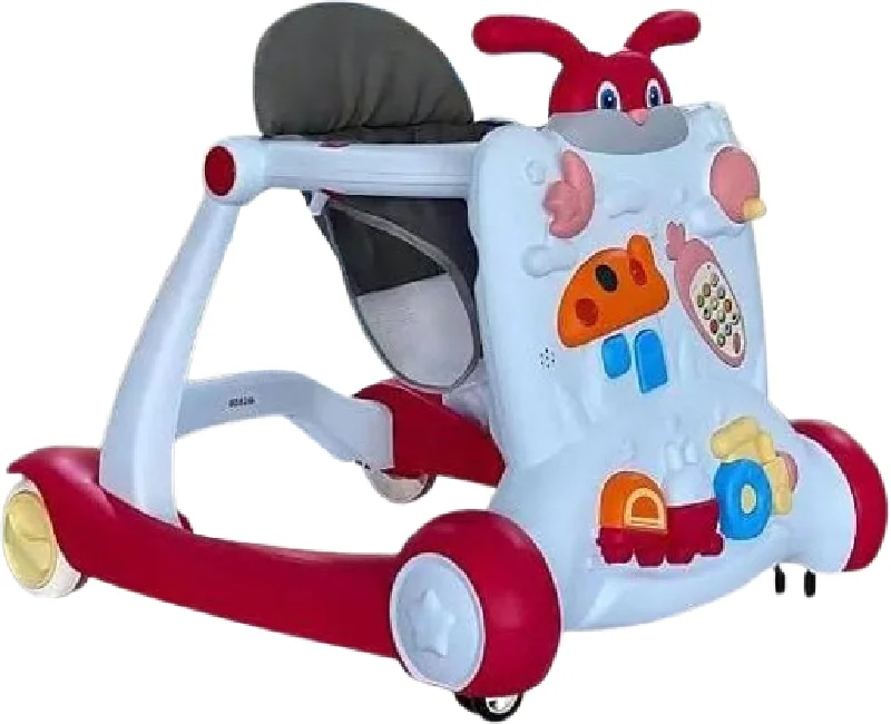 مشاية و بيبي واكر اطفال 2*1 شكل ارنب -احمر