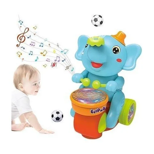 فيل متحرك مع كورة صغيرة  _ ازرق