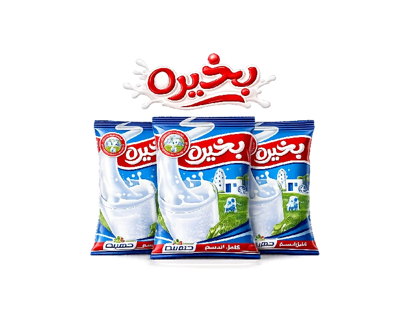 حليب "بخيره" كامل الدسم، كيس سعة 1 لتر(عرض3  قطع )