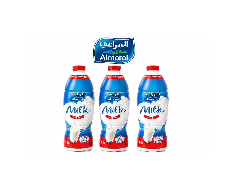 (عرض3  قطع ) حليب المراعي ، كامل الدسم، عبوة بلاستيكيةسعة 1.5 لتر